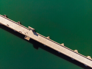 Majestic Top-Down Aerial View of the Mehmed Paša Sokolović Bridge in Višegrad