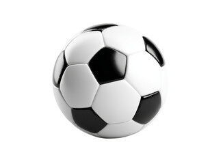 Fototapeta premium Classic black and white soccer ball isolated on black background, Isolated On Transparent Background