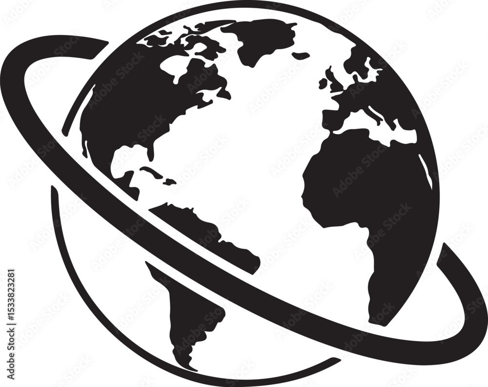 Poster a simple 3d rendering of a globe on a white background, representing the earth's continents and glob