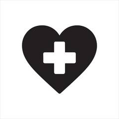 Fototapeta premium Heart with Medical Cross Icon design with white background 
