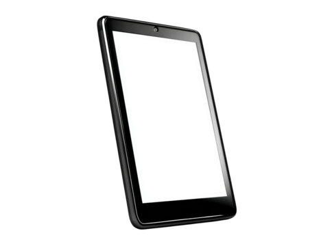Modern black tablet computer mockup isolated on black background, Isolated On Transparent Background - Powered by Adobe