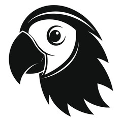 Fototapeta premium Monochrome parrot head displays sharp feathering and a sturdy beak in profile