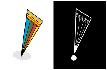 abstract pencil illustration, colorful pencil, expressionism, pencil logo, vector art