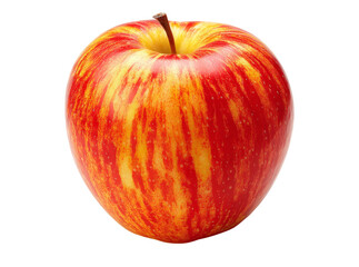 Red and yellow striped apple isolated on black background, Isolated On Transparent Background