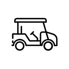 Golf cart icon line art simple design vehicle transportation