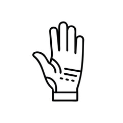Hand wearing a protective glove safety equipment line art icon