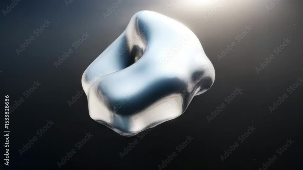 Poster A silver-blue metallic orb floating in space, with an internal light source illuminating the inside of it.