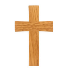 Wooden cross isolated on transparent background for religious symbols, christianity, and spiritual purposes.