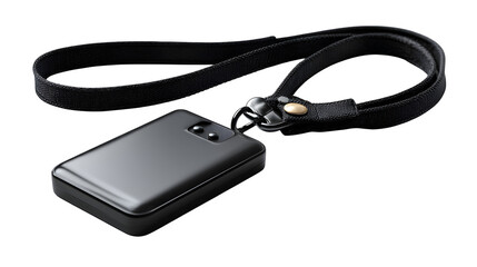 Fototapeta premium High quality, realistic photo of Lap-timing RFID transponder tag with strap, isolated on transparent background, product photography style