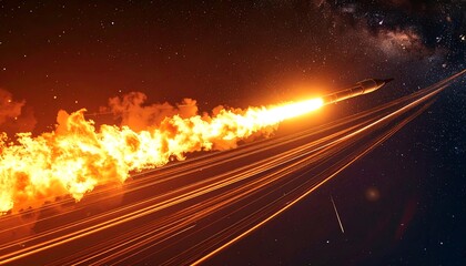 Rocket Launch Poster, Countdown Flames