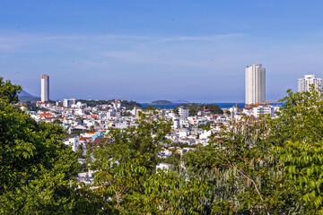 Panoramic view of the coastal city of Nha Trang, Vietnam