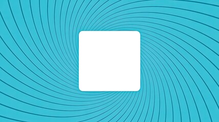 Blue spiral swirl background with central white square frame for creative design
