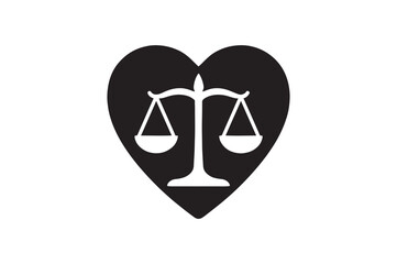 Legal Ethics Symbol silhouette vector with white background
