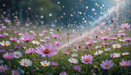 a beautiful legend, the cosmea was born from the laughter of the wind. Once, while playing in the meadows, he met a beautiful but sad girl. To cheer her up and make her happy, the wind blew gently on 