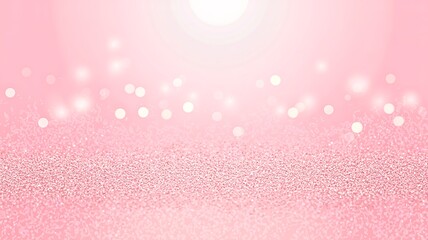 Pink sparkling glitter background with light bokeh and soft glowing effect
