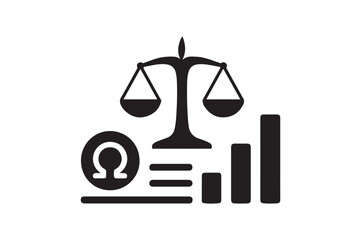 Legal Infographic Element silhouette vector with white background