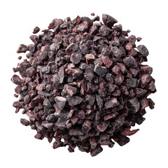 Pile of Black Salt Kala Namak, Indian Volcanic Rock Salt, Isolated on White Background