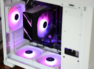 Inside the computer and devices boards fans RAM SSD