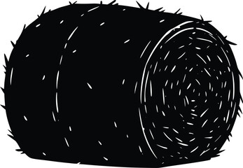 Silhouette Of A Hay Bale With Texture - High Quality Vector Graphic © rashelrs43