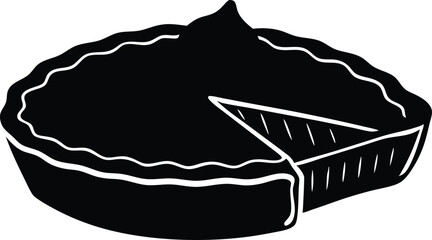 Silhouette Of A Pumpkin Pie With Slice Missing - High Quality Vector Graphic