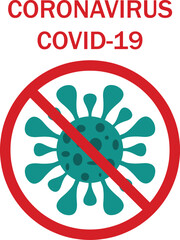 Coronavirus COVID-19 stop sign illustration. Medical awareness symbol to prevent virus spread. Perfect for health posters, infographics, and public safety campaigns.