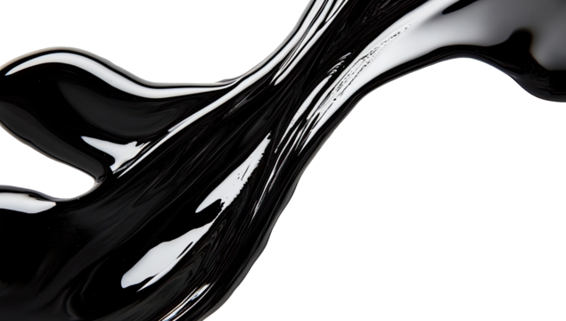 Black liquid flowing, abstract, dynamic