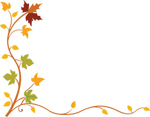 Corner Border With Fall Vines On Transparent Background - Professional Grade Image © rashelrs43