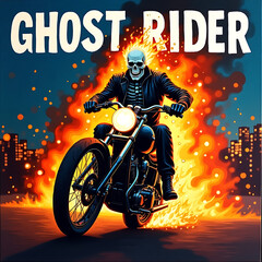 A grunge vector illustration of a biker with a motorcycle for a Halloween night party poster design featuring skulls, graffiti, and urban art silhouettes Extreme sport vector art: silhouette of a bike