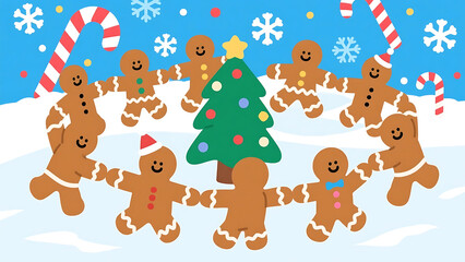 Obraz premium christmas gingerbread man