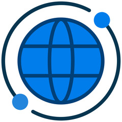 Globe Sync Flat Icon, Online Digital Marketing icon in Flat Design Style