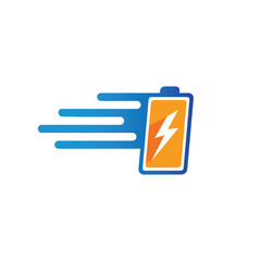 Electric Battery Logo Template, Fast Recharge Logo 
