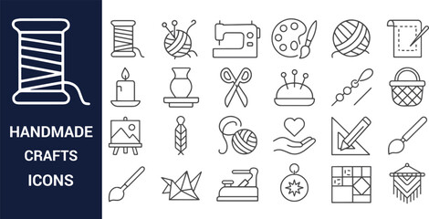 Handmade Crafts Icons A Collection of Line Art Designs for DIY Projects