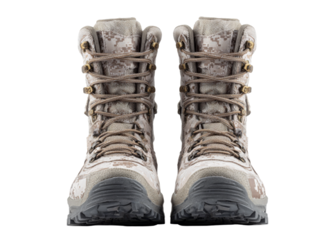Camouflage military boots tactical gear footwear army combat, Isolated On Transparent Background