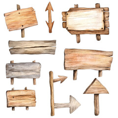 Wooden signs rustic directional blank arrows natural texture decoration guidance outdoor