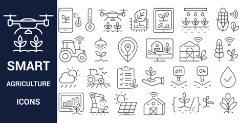Smart Agriculture Revolutionizing Farming with Technology Icons