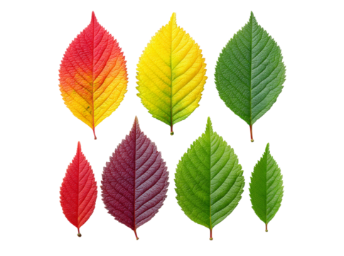 Vibrant autumn leaves collection isolated black background, Isolated On Transparent Background
