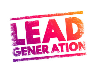 Lead Generation - initiation of consumer interest or enquiry into products or services of a business, text concept stamp