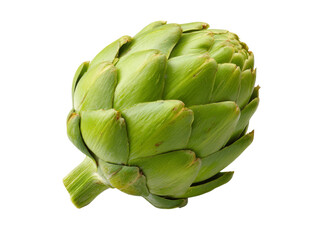 Obraz premium Fresh green artichoke isolated on black background, Isolated On Transparent Background