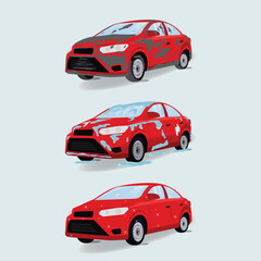 Washing a dirty car graphic design illustration