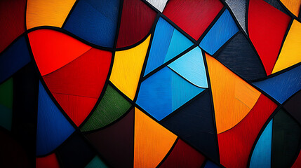 Fototapeta premium Vibrant Geometric Stained Glass Pattern