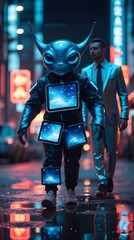 Alien in a Mobile suit style ai generated 