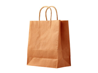 Brown paper shopping bag isolated on black background, Isolated On Transparent Background