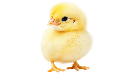 Obraz premium Fluffy yellow chick, alert and curious