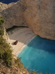 Iconic Navagio Beach with shipwreck and turquoise waters, Zakynthos, Greece