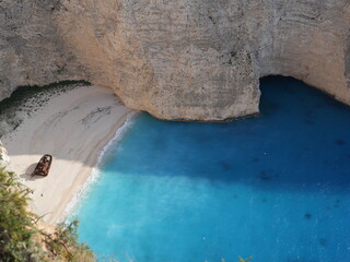 Iconic Navagio Beach with shipwreck and turquoise waters, Zakynthos, Greece