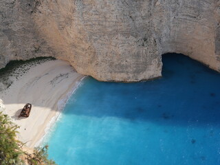 Iconic Navagio Beach with shipwreck and turquoise waters, Zakynthos, Greece
