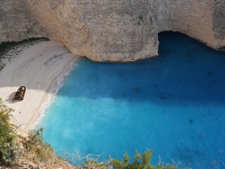 Iconic Navagio Beach with shipwreck and turquoise waters, Zakynthos, Greece