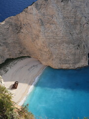 Iconic Navagio Beach with shipwreck and turquoise waters, Zakynthos, Greece