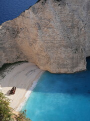 Iconic Navagio Beach with shipwreck and turquoise waters, Zakynthos, Greece