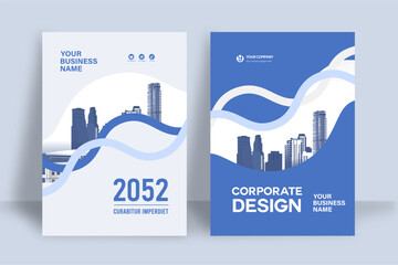 City Background Business Book Cover Design Template